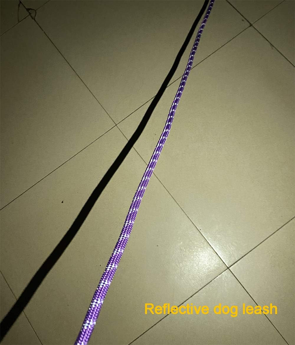 Long Rope Dog Leash for Dog Training 12FT 20FT 30FT 50FT, Reflective Threads Dog Cat Leashes Tie-Out Check Cord Recall Training Agility Lead for Large Medium Small Dogs (Purple, 10Mm*12Ft,)