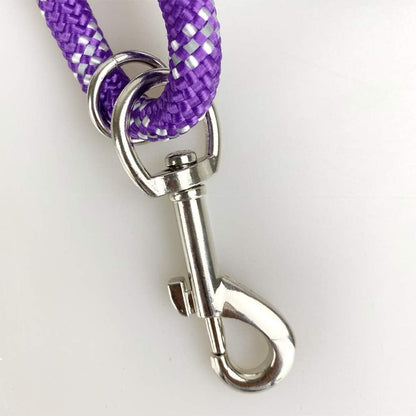 Long Rope Dog Leash for Dog Training 12FT 20FT 30FT 50FT, Reflective Threads Dog Cat Leashes Tie-Out Check Cord Recall Training Agility Lead for Large Medium Small Dogs (Purple, 10Mm*12Ft,)